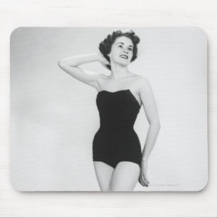 Woman in Black Corset Mouse Pad
