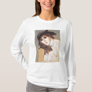 Woman in Black Gloves T-Shirt