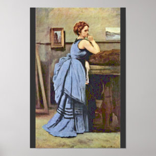 Woman In Blue By Corot Jean-Baptiste-Camille (Best Poster