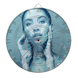 "Woman in Blue" Dartboard