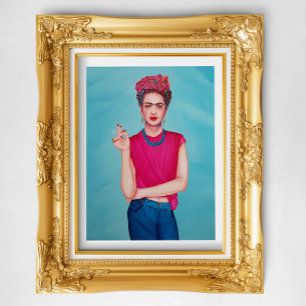 Woman in blue jeans poster