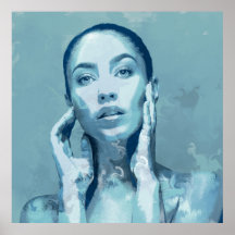 "Woman in Blue" Poster Mat