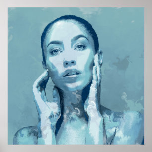 "Woman in Blue" Poster Mat