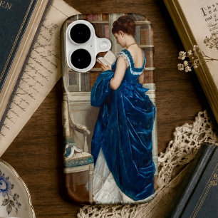 Woman in Blue, reading a Book Case-Mate iPhone Cas
