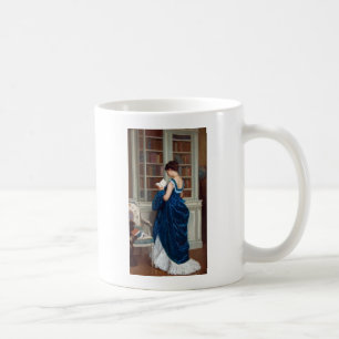 Woman in Blue, reading a Book Coffee Mug