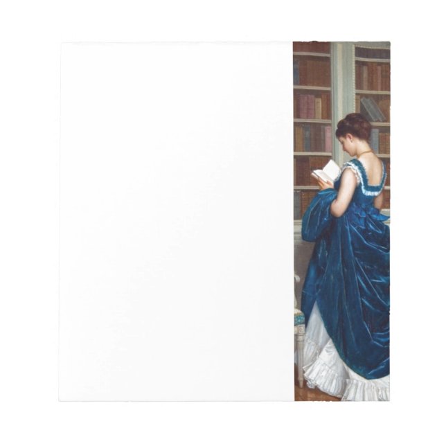 Woman in Blue, reading a Book Notepad (Front)
