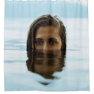 Woman in body of water in the morning shower curtain