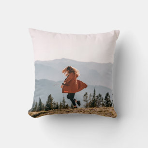 Woman in brown coat cushion