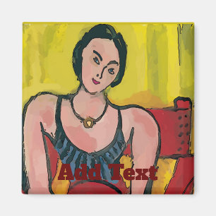 Woman in Chair, Personalise Magnet