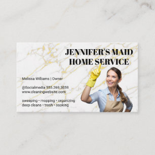 Woman in Cleaning Attire   Maid Services Business Card
