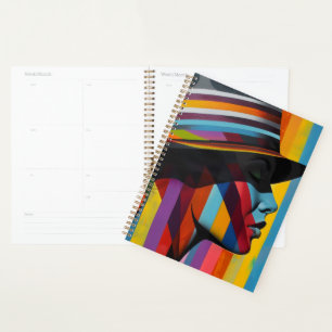 Woman in Colourful Hat 2 Striking silhouette Planner