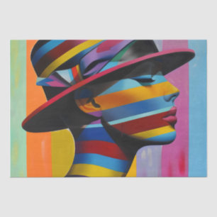 Woman in Colourful Hat 6 Striking silhouette Tissue Paper