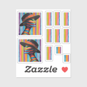 Woman in Colourful Hat 7 striking silhouette