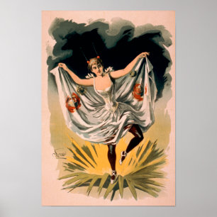 Woman in Dance Costume on Flower Poster