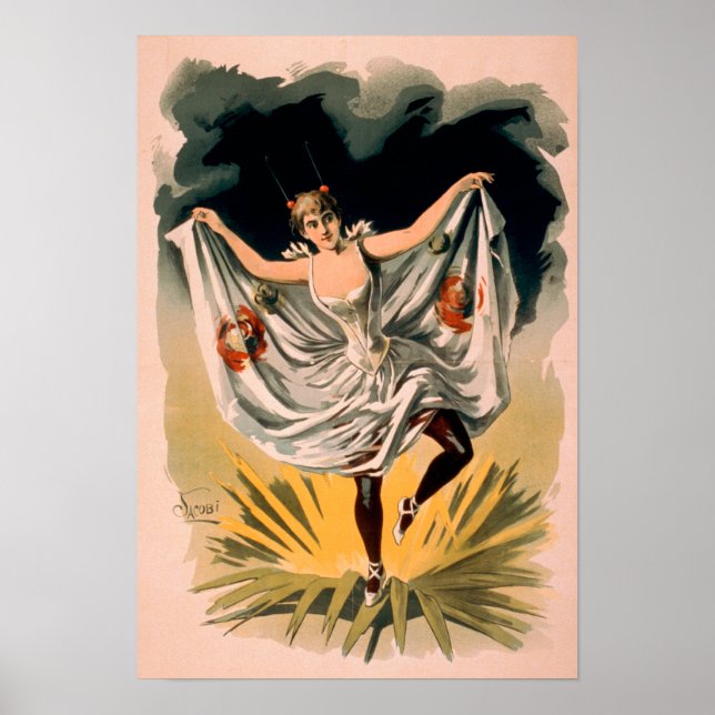 Woman in Dance Costume on Flower Poster (Front)