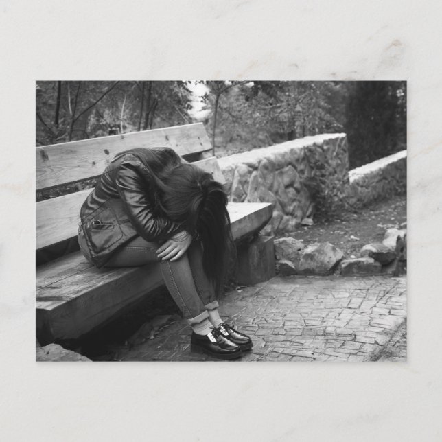 Woman in depression postcard (Front)