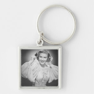 Woman in Dress 2 Key Ring