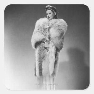 Woman in Evening Gown 2 Square Sticker