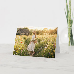 Woman in Field of Wheat Card