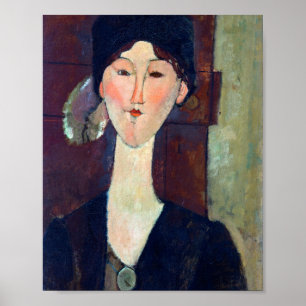 Woman in front of the door by Amedeo Modigliani Poster