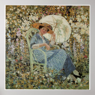 Woman in Garden Fine Art Poster