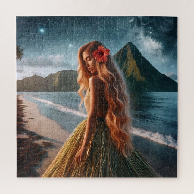 Woman in Grass Skirt Jigsaw Puzzle (Vertical)