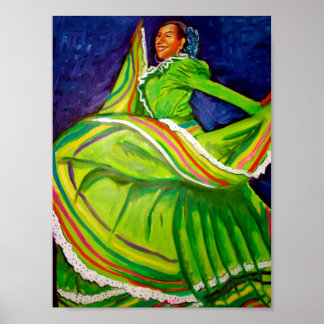 Woman in Green Dress Poster