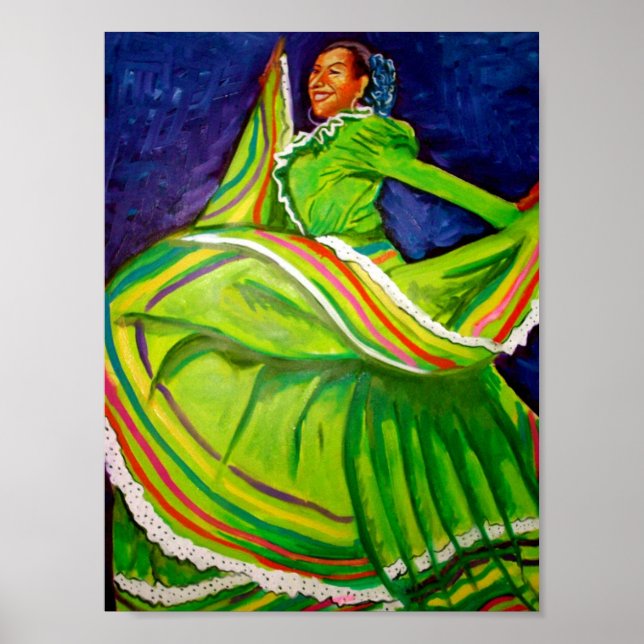 Woman in Green Dress Poster (Front)