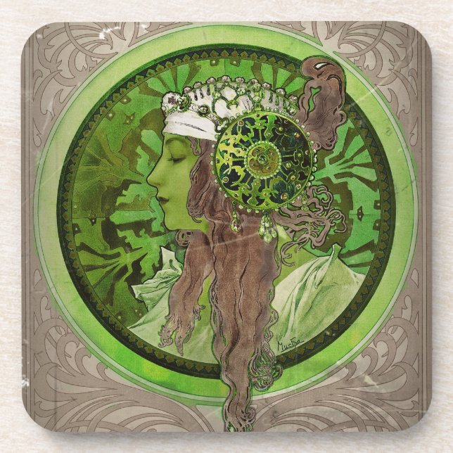 Woman in Green - LAUREL Coaster (Front)