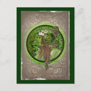 Woman in Green - LAUREL Postcard