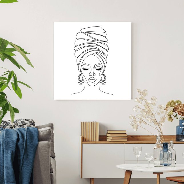 Woman in headwrap, line drawing poster (Creator Uploaded)