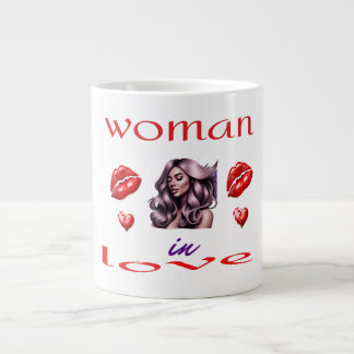 "Woman in Love" - Valentine's Day Art . Large Coffee Mug
