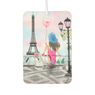 Woman In Paris Eiffel Tower Air Fresheners