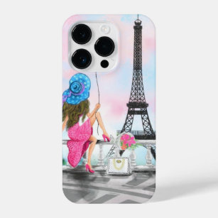 Woman In Paris Eiffel Tower iPhone 14 Pro Case