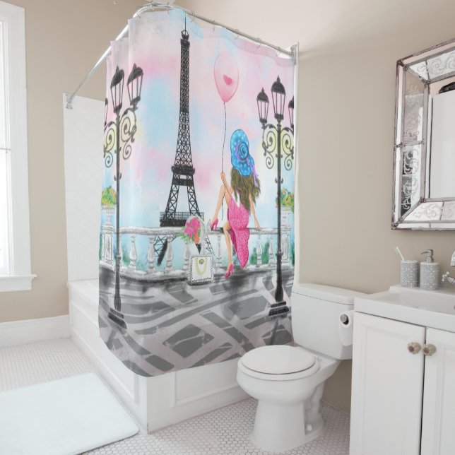 Woman In Paris Shower Curtain (In Situ)