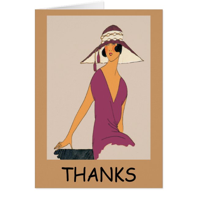 Woman in Purple Hat, Thanks, edit text (Front)