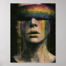 Woman in Rainbow Blindfold