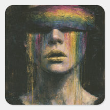 Woman in Rainbow Blindfold