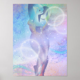 Woman in Rainbows Poster