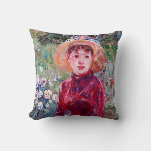 Woman in Red, Berthe Morisot Cushion