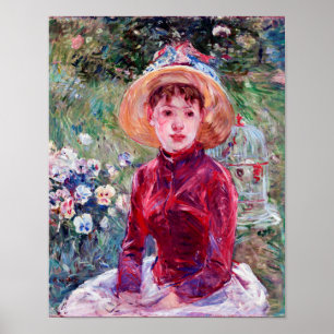 Woman in Red, Berthe Morisot Poster