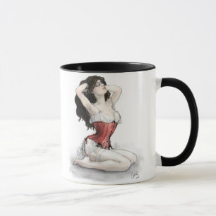 Woman in Red Corset Mug