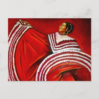 Woman in Red Dress Postcard