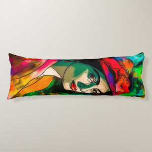 Woman in Red Hat Body Cushion