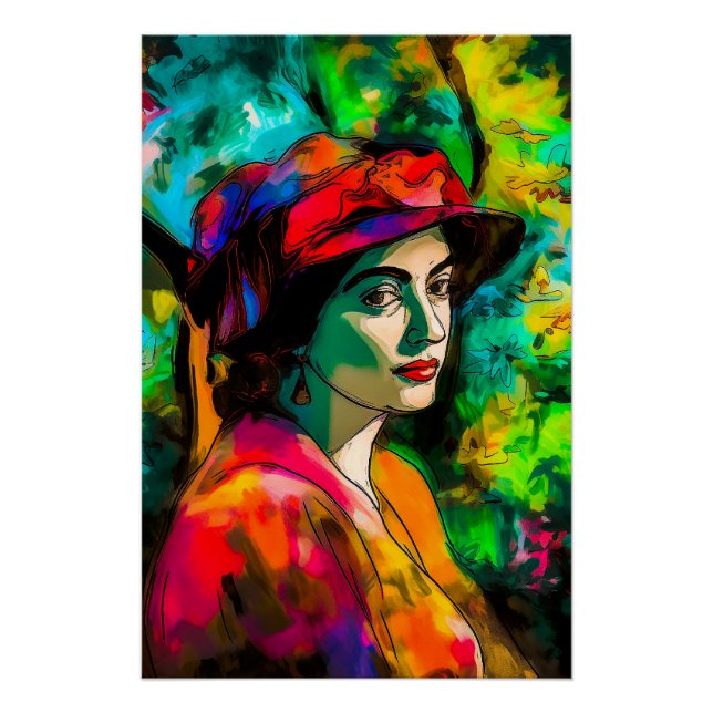 Woman in Red Hat Poster (Front)