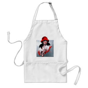 Woman in Red Hat Standard Apron