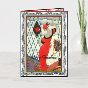 Woman in Red Holiday Card