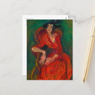 Woman in Red, La femme en rouge by Chaim Soutine Holiday Postcard