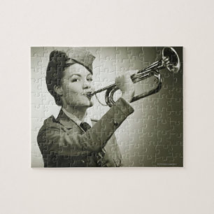 Woman in Soldier Uniform Jigsaw Puzzle