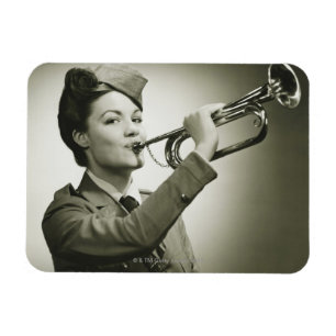 Woman in Soldier Uniform Magnet